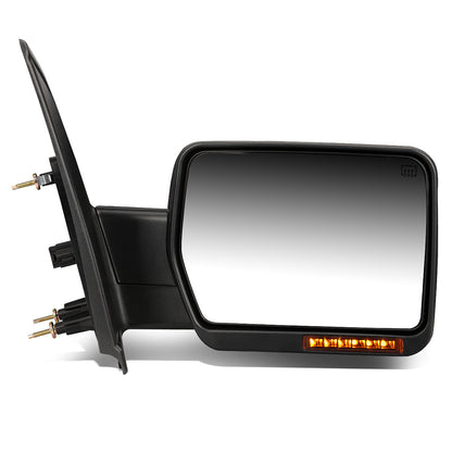 RETROVISORES EXTENDIBLES TOWING MIRROR - 04-14 FORD F-150 - RIGHT - POWERED W/ HEATED - AMBER SIGNAL - BLACK