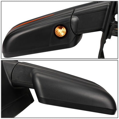 RETROVISORES EXTENDIBLES TOWING MIRROR - 04-14 FORD F-150 - RIGHT - POWERED W/ HEATED - AMBER SIGNAL - BLACK