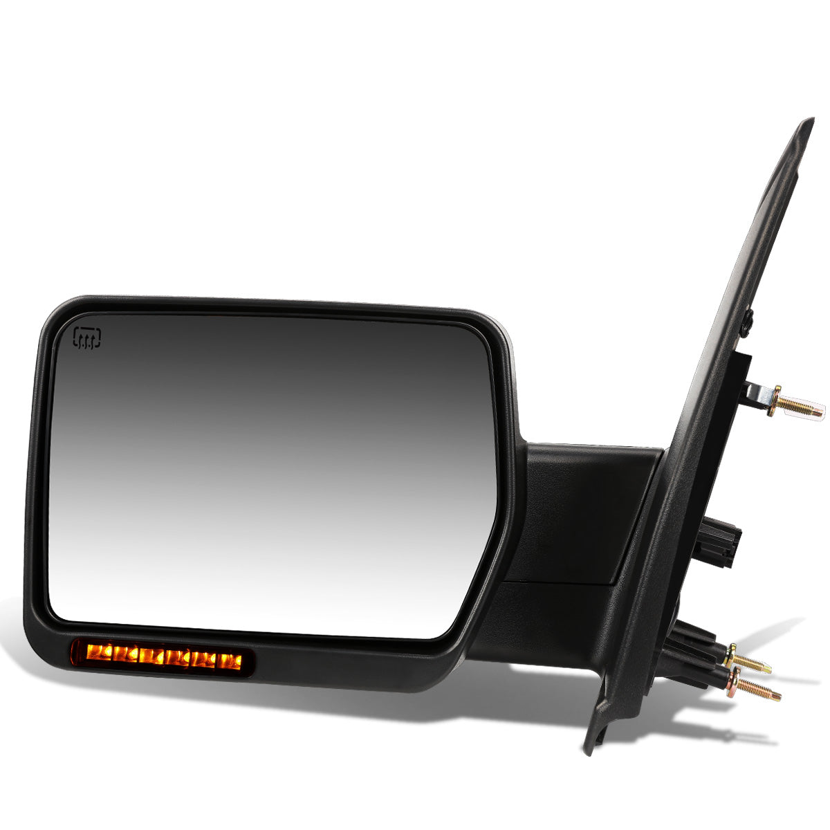 RETROVISORES EXTENDIBLES TOWING MIRROR - 04-14 FORD F-150 - LEFT - POWERED W/ HEATED - AMBER SIGNAL - CHROME