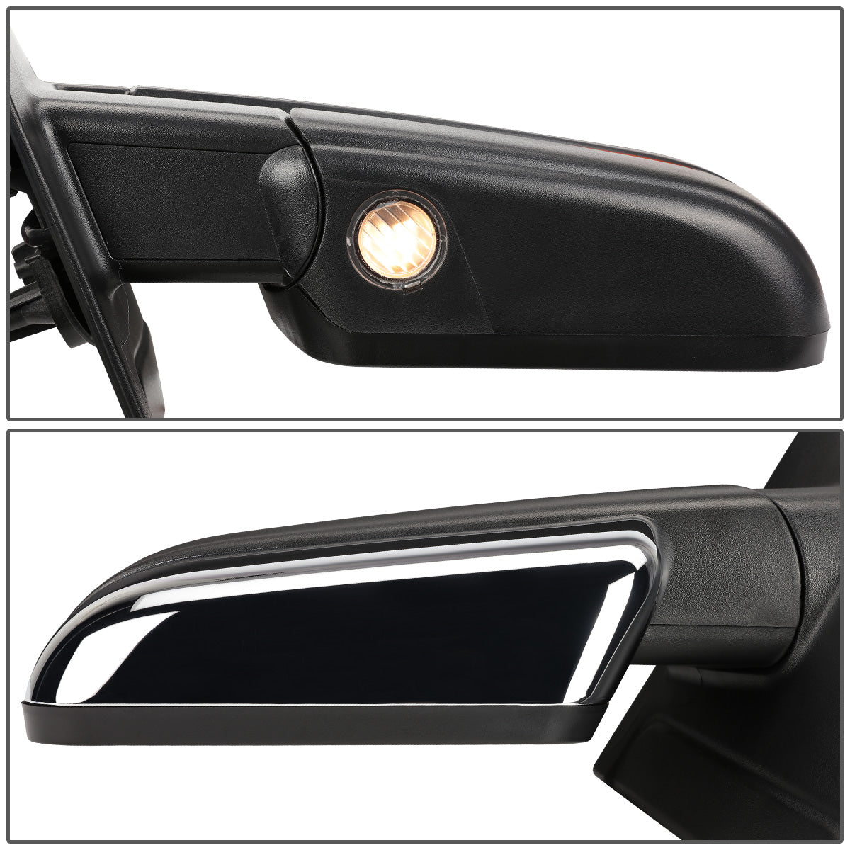RETROVISORES EXTENDIBLES TOWING MIRROR - 04-14 FORD F-150 - LEFT - POWERED W/ HEATED - AMBER SIGNAL - CHROME