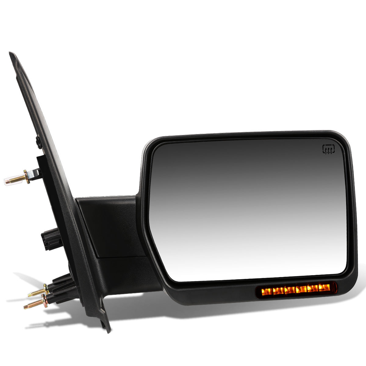 RETROVISORES EXTENDIBLES TOWING MIRROR - 04-14 FORD F-150 - RIGHT - POWERED W/ HEATED - AMBER SIGNAL - CHROME