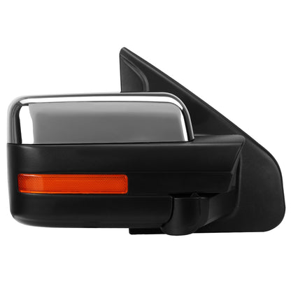 RETROVISORES EXTENDIBLES TOWING MIRROR - 04-14 FORD F-150 - RIGHT - POWERED W/ HEATED - AMBER SIGNAL - CHROME