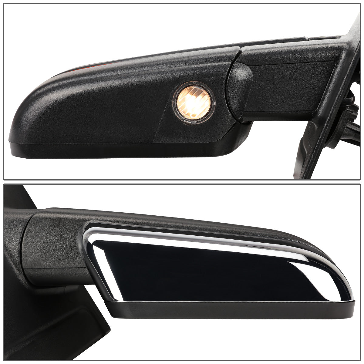 RETROVISORES EXTENDIBLES TOWING MIRROR - 04-14 FORD F-150 - RIGHT - POWERED W/ HEATED - AMBER SIGNAL - CHROME