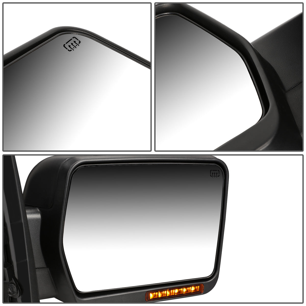 RETROVISORES EXTENDIBLES TOWING MIRROR - 04-14 FORD F-150 - RIGHT - POWERED W/ HEATED - AMBER SIGNAL - CHROME