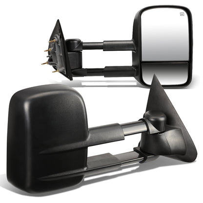 RETROVISORES EXTENDIBLES TOWING MIRROR - 14-18 CHEVY SILVERADO 1500 / 14-20 GMC SIERRA 1500 / 15-20 CHEVY SILVERADO 2500HD, 3500HD, GMC SIERRA 2500HD, 3500HD - PAIR - POWERED W/ HEATED - BLACK
