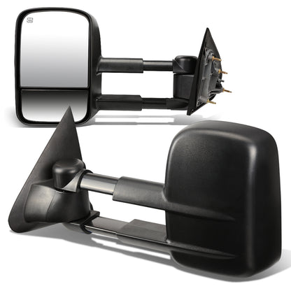 RETROVISORES EXTENDIBLES TOWING MIRROR - 14-18 CHEVY SILVERADO 1500 / 14-20 GMC SIERRA 1500 / 15-20 CHEVY SILVERADO 2500HD, 3500HD, GMC SIERRA 2500HD, 3500HD - PAIR - POWERED W/ HEATED - BLACK
