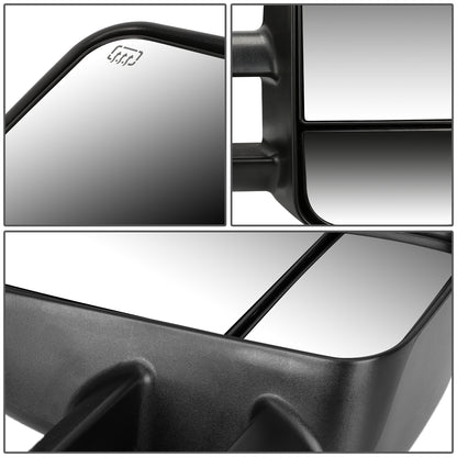 RETROVISORES EXTENDIBLES TOWING MIRROR - 14-18 CHEVY SILVERADO 1500 / 14-20 GMC SIERRA 1500 / 15-20 CHEVY SILVERADO 2500HD, 3500HD, GMC SIERRA 2500HD, 3500HD - PAIR - POWERED W/ HEATED - BLACK