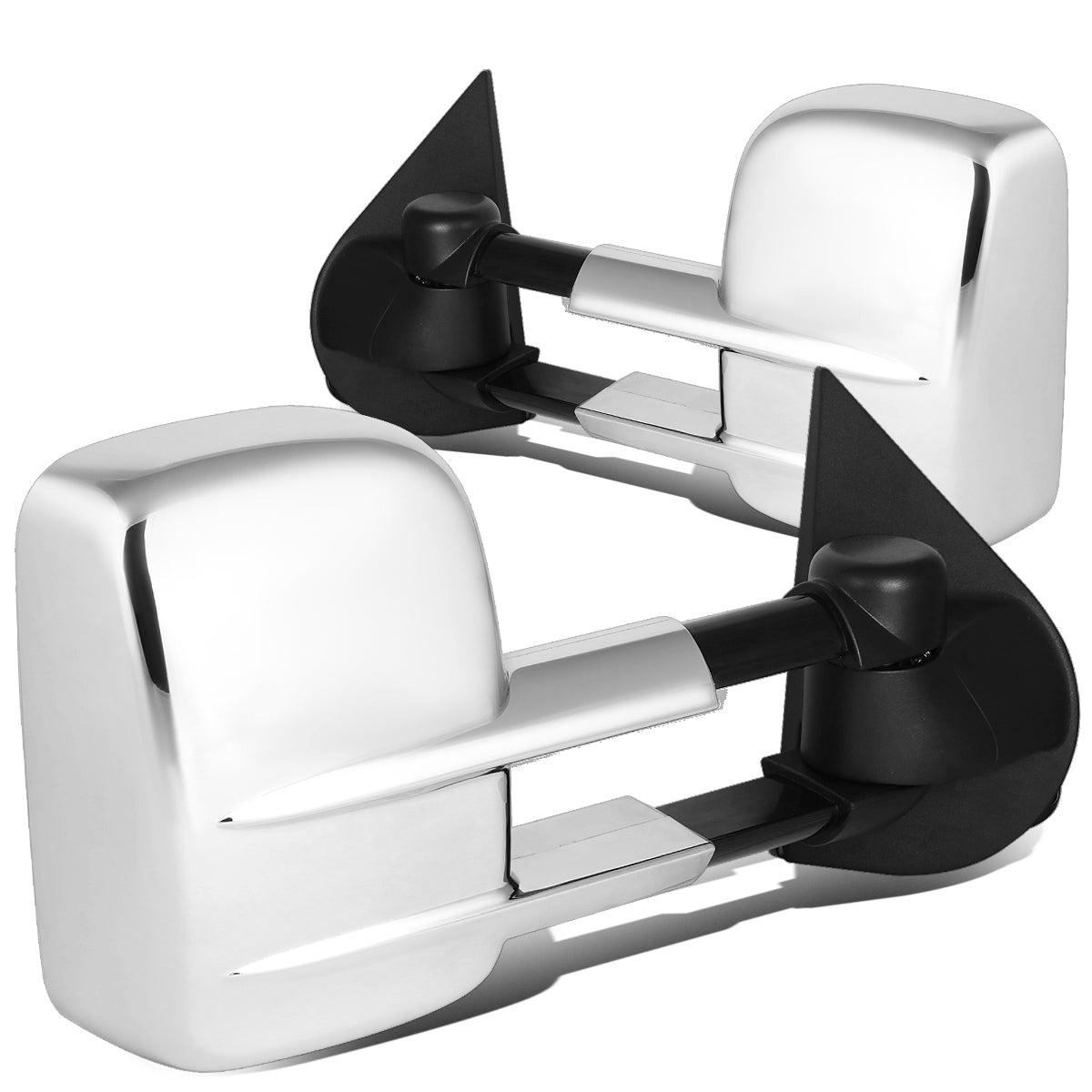RETROVISORES EXTENDIBLES TOWING MIRROR - 14-18 CHEVY SILVERADO 1500 / 14-20 GMC SIERRA 1500 / 15-20 CHEVY SILVERADO 2500HD, 3500HD, GMC SIERRA 2500HD, 3500HD - PAIR - POWERED W/ HEATED - CHROME