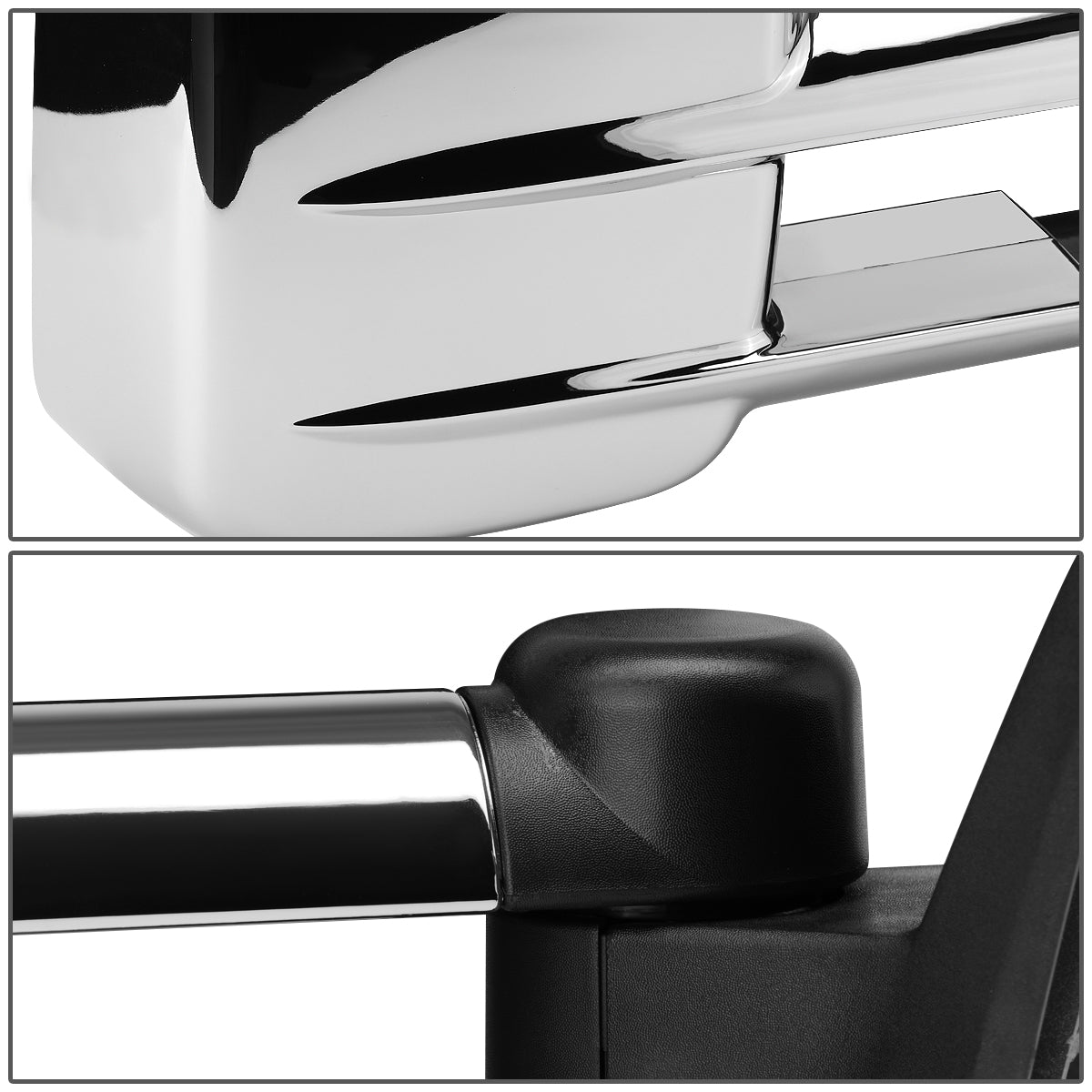 RETROVISORES EXTENDIBLES TOWING MIRROR - 14-18 CHEVY SILVERADO 1500 / 14-20 GMC SIERRA 1500 / 15-20 CHEVY SILVERADO 2500HD, 3500HD, GMC SIERRA 2500HD, 3500HD - PAIR - POWERED W/ HEATED - CHROME