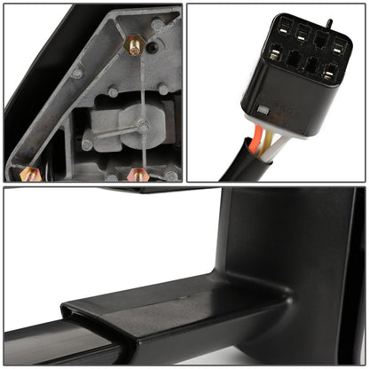 RETROVISORES EXTENDIBLES TOWING MIRROR - 99-02 CHEVY SILVERADO 1500, 2500, 3500, GMC SIERRA 1500, 2500, 3500 / 00-02 CHEVY TAHOE, CHEVY SUBURBAN 1500, 2500, GMC YUKON - PAIR - POWERED W/ HEATED W/O SIGNAL - BLACK