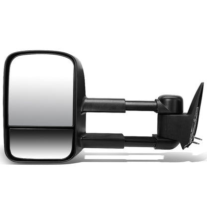 RETROVISORES EXTENDIBLES TOWING MIRROR - 99-02 CHEVY SILVERADO 1500, 2500, 3500, GMC SIERRA 1500, 2500, 3500 / 00-02 CHEVY TAHOE, CHEVY SUBURBAN 1500, 2500, GMC YUKON - LEFT - POWERED W/ HEATED W/O SIGNAL - BLACK