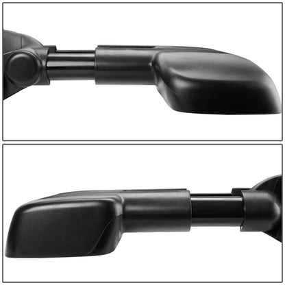 RETROVISORES EXTENDIBLES TOWING MIRROR - 99-02 CHEVY SILVERADO 1500, 2500, 3500, GMC SIERRA 1500, 2500, 3500 / 00-02 CHEVY TAHOE, CHEVY SUBURBAN 1500, 2500, GMC YUKON - LEFT - POWERED W/ HEATED W/O SIGNAL - BLACK