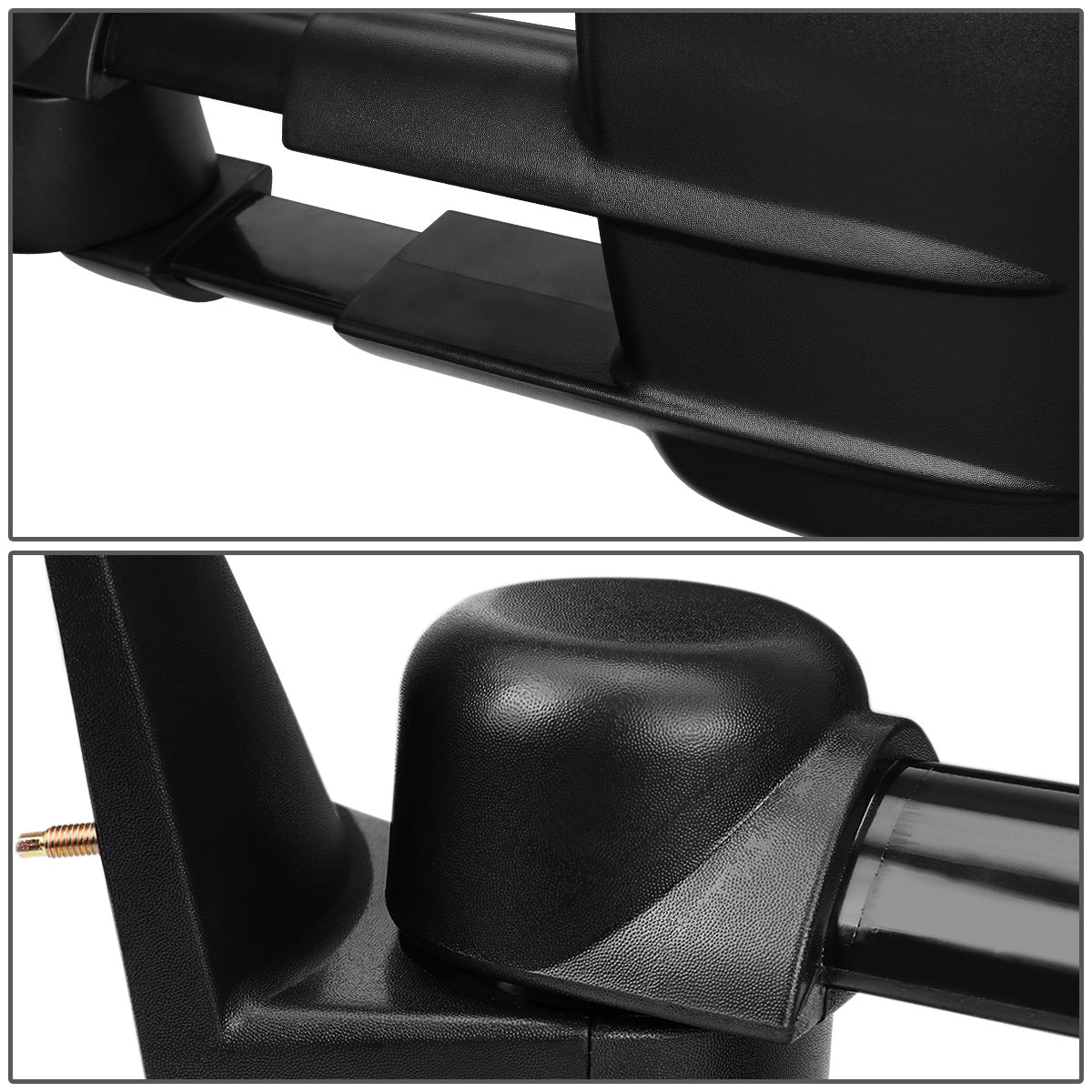 RETROVISORES EXTENDIBLES TOWING MIRROR - 99-02 CHEVY SILVERADO 1500, 2500, 3500, GMC SIERRA 1500, 2500, 3500 / 00-02 CHEVY TAHOE, CHEVY SUBURBAN 1500, 2500, GMC YUKON - LEFT - POWERED W/ HEATED W/O SIGNAL - BLACK