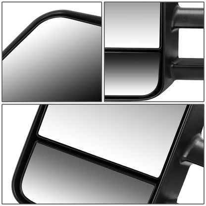 RETROVISORES EXTENDIBLES TOWING MIRROR - 99-02 CHEVY SILVERADO 1500, 2500, 3500, GMC SIERRA 1500, 2500, 3500 / 00-02 CHEVY TAHOE, CHEVY SUBURBAN 1500, 2500, GMC YUKON - LEFT - POWERED W/ HEATED W/O SIGNAL - BLACK