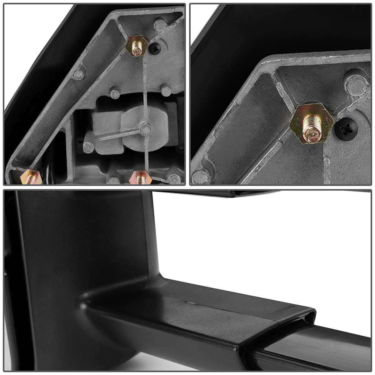 RETROVISORES EXTENDIBLES TOWING MIRROR - 99-02 CHEVY SILVERADO 1500, 2500, 3500, GMC SIERRA 1500, 2500, 3500 / 00-02 CHEVY TAHOE, CHEVY SUBURBAN 1500, 2500, GMC YUKON - LEFT - POWERED W/ HEATED W/O SIGNAL - BLACK