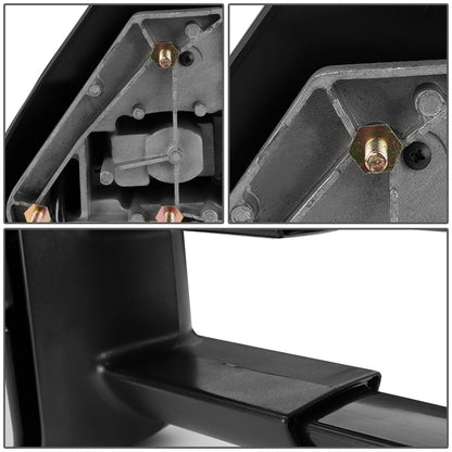 RETROVISORES EXTENDIBLES TOWING MIRROR - 99-02 CHEVY SILVERADO 1500, 2500, 3500, GMC SIERRA 1500, 2500, 3500 / 00-02 CHEVY TAHOE, CHEVY SUBURBAN 1500, 2500, GMC YUKON - LEFT - POWERED W/ HEATED W/O SIGNAL - BLACK