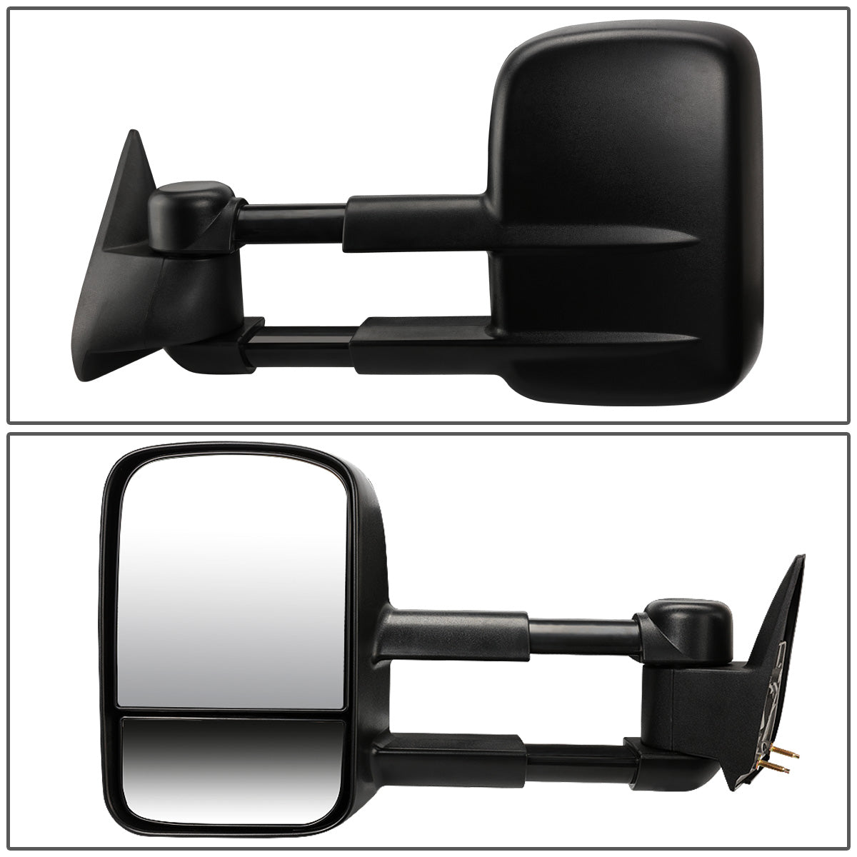 RETROVISORES EXTENDIBLES TOWING MIRROR - 88-98 CHEVY C/K 1500, GMC C/K 1500 / 88-00 CHEVY C/K 2500, K3500 , GMC C/K 2500, K3500 / 88-02 CHEVY C3500, GMC C3500 / 92-99 CHEVY SUBURBAN, GMC YUKON / 95-99 CHEVY TAHOE - PAIR - POWERED W/O HEATED W/O SIGNAL -