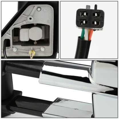 RETROVISORES EXTENDIBLES TOWING MIRROR - 88-98 CHEVY C/K 1500, GMC C/K 1500 / 88-00 CHEVY C/K 2500, K3500 , GMC C/K 2500, K3500 / 88-02 CHEVY C3500, GMC C3500 / 92-99 CHEVY SUBURBAN, GMC YUKON / 95-99 CHEVY TAHOE - PAIR - POWERED W/O HEATED W/O SIGNAL -
