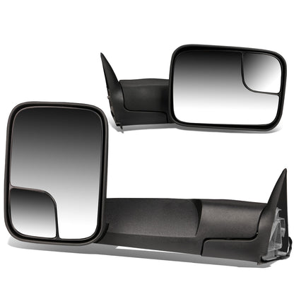 RETROVISORES EXTENDIBLES TOWING MIRROR - 94-97 DODGE RAM 1500, 2500, 3500 - PAIR - POWERED W/O HEATED W/O SIGNAL - BLACK