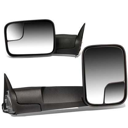RETROVISORES EXTENDIBLES TOWING MIRROR - 94-97 DODGE RAM 1500, 2500, 3500 - PAIR - POWERED W/O HEATED W/O SIGNAL - BLACK