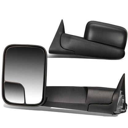 RETROVISORES EXTENDIBLES TOWING MIRROR - 94-97 DODGE RAM 1500, 2500, 3500 - PAIR - POWERED W/O HEATED W/O SIGNAL - BLACK