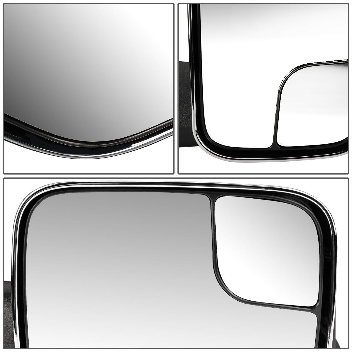 RETROVISORES EXTENDIBLES TOWING MIRROR - 94-01 DODGE RAM 1500 / 94-02 DODGE RAM 2500, 3500 - PAIR - POWERED, W/ O HEATED - LED AMBER SIGNAL - CHROME