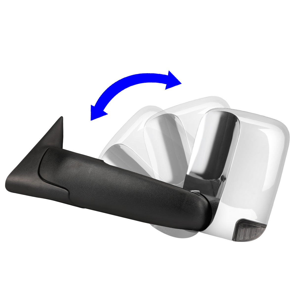 RETROVISORES EXTENDIBLES TOWING MIRROR - 94-01 DODGE RAM 1500 / 94-02 DODGE RAM 2500, 3500 - PAIR - POWERED, W/ O HEATED - LED SMOKE SIGNAL - CHROME