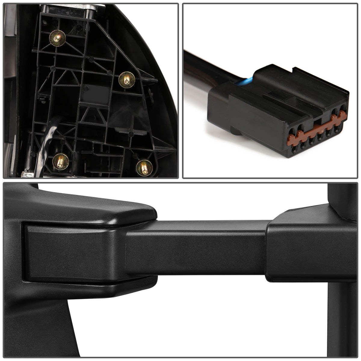 RETROVISORES EXTENDIBLES TOWING MIRROR - 99-07 FORD F-250, F-350, F-450, F-550 - SUPER DUTY - LEFT - POWERED W/ HEATED - LED AMBER SIGNAL - BLACK