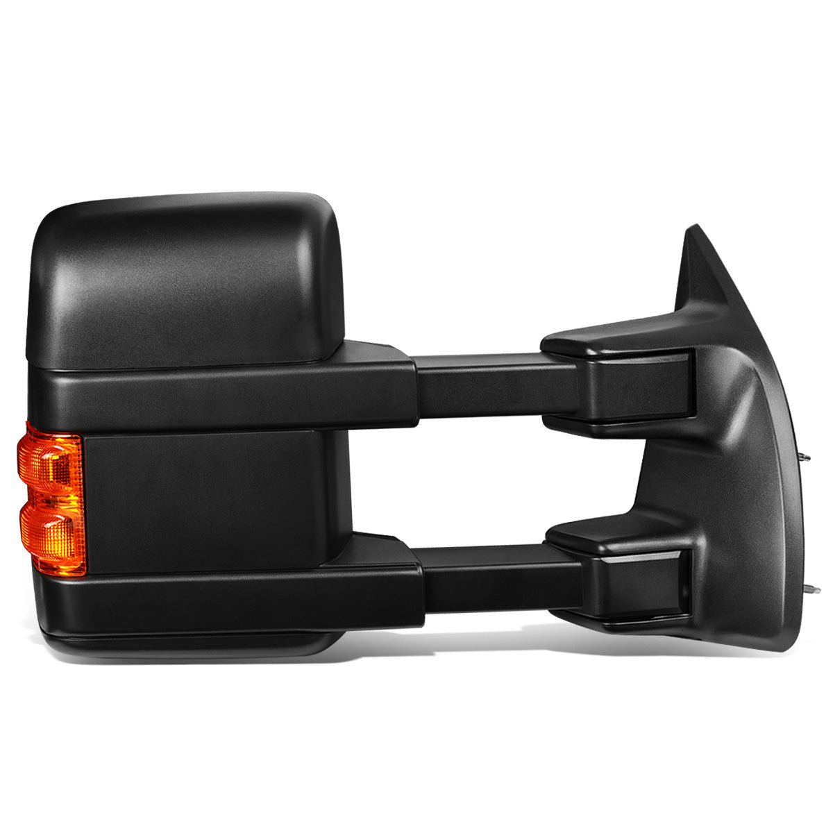 RETROVISORES EXTENDIBLES TOWING MIRROR - 99-07 FORD F-250, F-350, F-450, F-550 - SUPER DUTY - RIGHT - POWERED W/ HEATED - LED AMBER SIGNAL - BLACK
