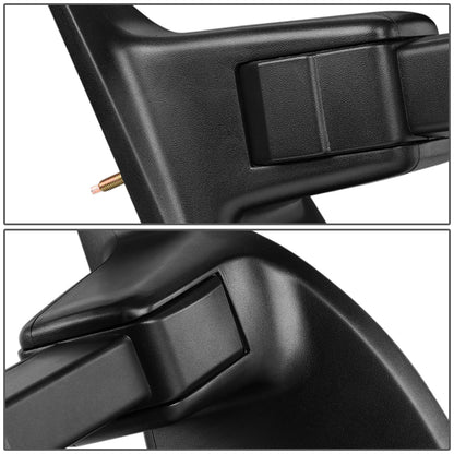 RETROVISORES EXTENDIBLES TOWING MIRROR - 99-07 FORD F-250, F-350, F-450, F-550 - SUPER DUTY - RIGHT - POWERED W/ HEATED - LED AMBER SIGNAL - BLACK