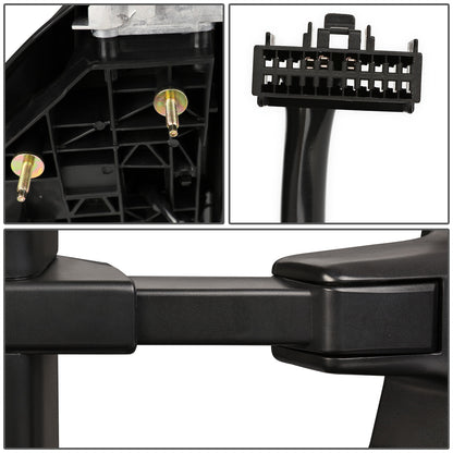 RETROVISORES EXTENDIBLES TOWING MIRROR - 08-16 FORD F-250, F-350, F-450, F-550 - SUPER DUTY - PAIR - MANUAL W/ HEATED - LED AMBER SIGNAL - BLACK