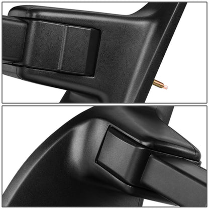 RETROVISORES EXTENDIBLES TOWING MIRROR - 08-16 FORD F-250, F-350, F-450, F-550 - SUPER DUTY - LEFT - MANUAL W/ HEATED - LED AMBER SIGNAL - BLACK