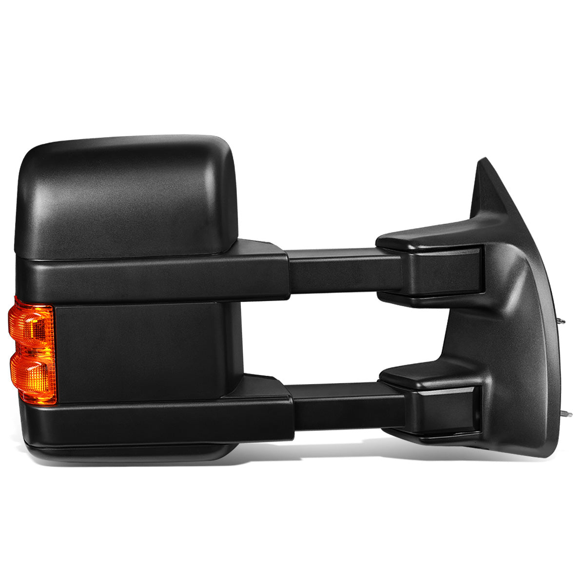 RETROVISORES EXTENDIBLES TOWING MIRROR - 08-16 FORD F-250, F-350, F-450, F-550 - SUPER DUTY - RIGHT - MANUAL W/ HEATED - LED AMBER SIGNAL - BLACK