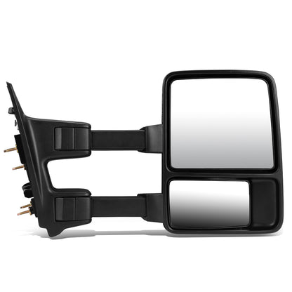 RETROVISORES EXTENDIBLES TOWING MIRROR - 08-16 FORD F-250, F-350, F-450, F-550 - SUPER DUTY - RIGHT - MANUAL W/ HEATED - LED AMBER SIGNAL - BLACK