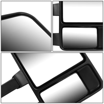 RETROVISORES EXTENDIBLES TOWING MIRROR - 08-16 FORD F-250, F-350, F-450, F-550 - SUPER DUTY - RIGHT - MANUAL W/ HEATED - LED AMBER SIGNAL - BLACK
