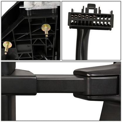 RETROVISORES EXTENDIBLES TOWING MIRROR - 08-16 FORD F-250, F-350, F-450, F-550 - SUPER DUTY - PAIR - POWERED W/ HEATED - LED AMBER SIGNAL - BLACK