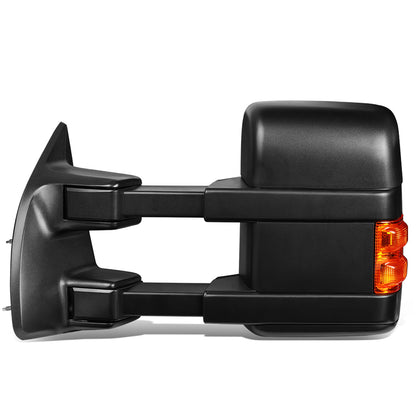 RETROVISORES EXTENDIBLES TOWING MIRROR - 08-16 FORD F-250, F-350, F-450, F-550 - SUPER DUTY - LEFT - POWERED W/ HEATED - LED AMBER SIGNAL - BLACK