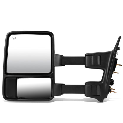RETROVISORES EXTENDIBLES TOWING MIRROR - 08-16 FORD F-250, F-350, F-450, F-550 - SUPER DUTY - LEFT - POWERED W/ HEATED - LED AMBER SIGNAL - BLACK