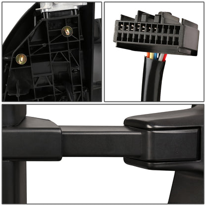 RETROVISORES EXTENDIBLES TOWING MIRROR - 08-16 FORD F-250, F-350, F-450, F-550 - SUPER DUTY - PAIR - POWERED W/ HEATED - SMOKE SIGNAL - CHROME