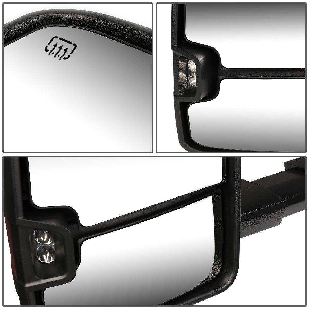 RETROVISORES EXTENDIBLES TOWING MIRROR - 07-13 CHEVY SILVERADO 1500, 1500HD, 2500, 2500HD, GMC SIERRA 1500, 1500HD, 2500, 2500HD, CHEVY SUBURBAN 1500, 2500, GM YUKON, YUKON XL 1500, XL 2500, CHEVY AVALANCHE, CHEVY TAHOE, CADILLAC ESCALADE / 07-14 CHEVY