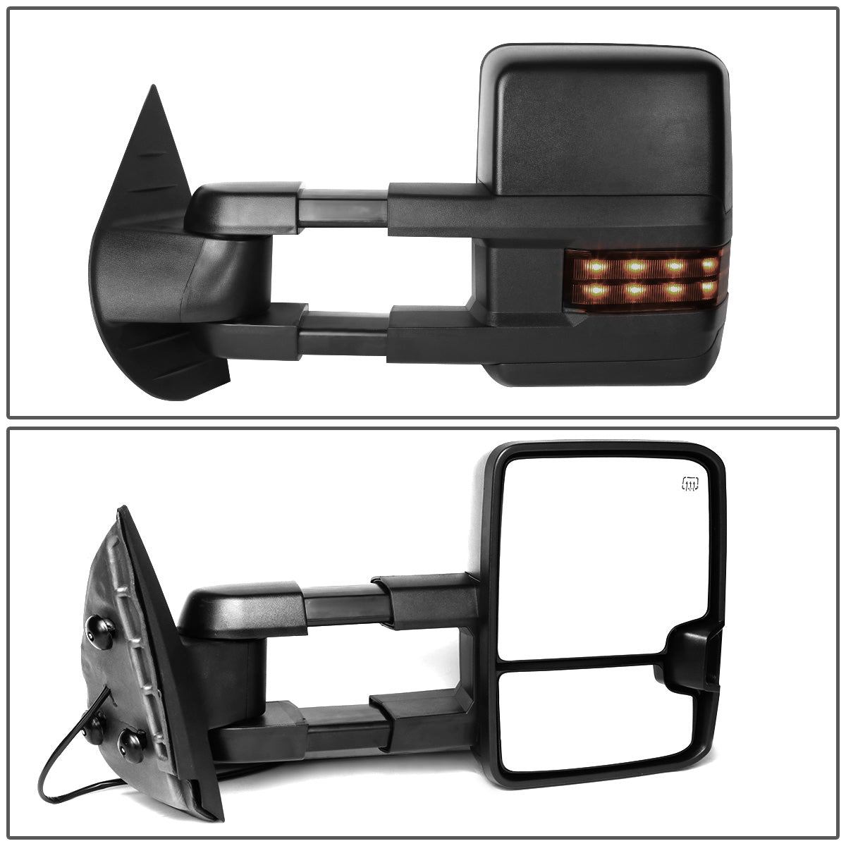 RETROVISORES EXTENDIBLES TOWING MIRROR - 07-13 CHEVY SILVERADO 1500, 1500HD, 2500, 2500HD, GMC SIERRA 1500, 1500HD, 2500, 2500HD, CHEVY SUBURBAN 1500, 2500, GM YUKON, YUKON XL 1500, XL 2500, CHEVY AVALANCHE, CHEVY TAHOE, CADILLAC ESCALADE / 07-14 CHEVY