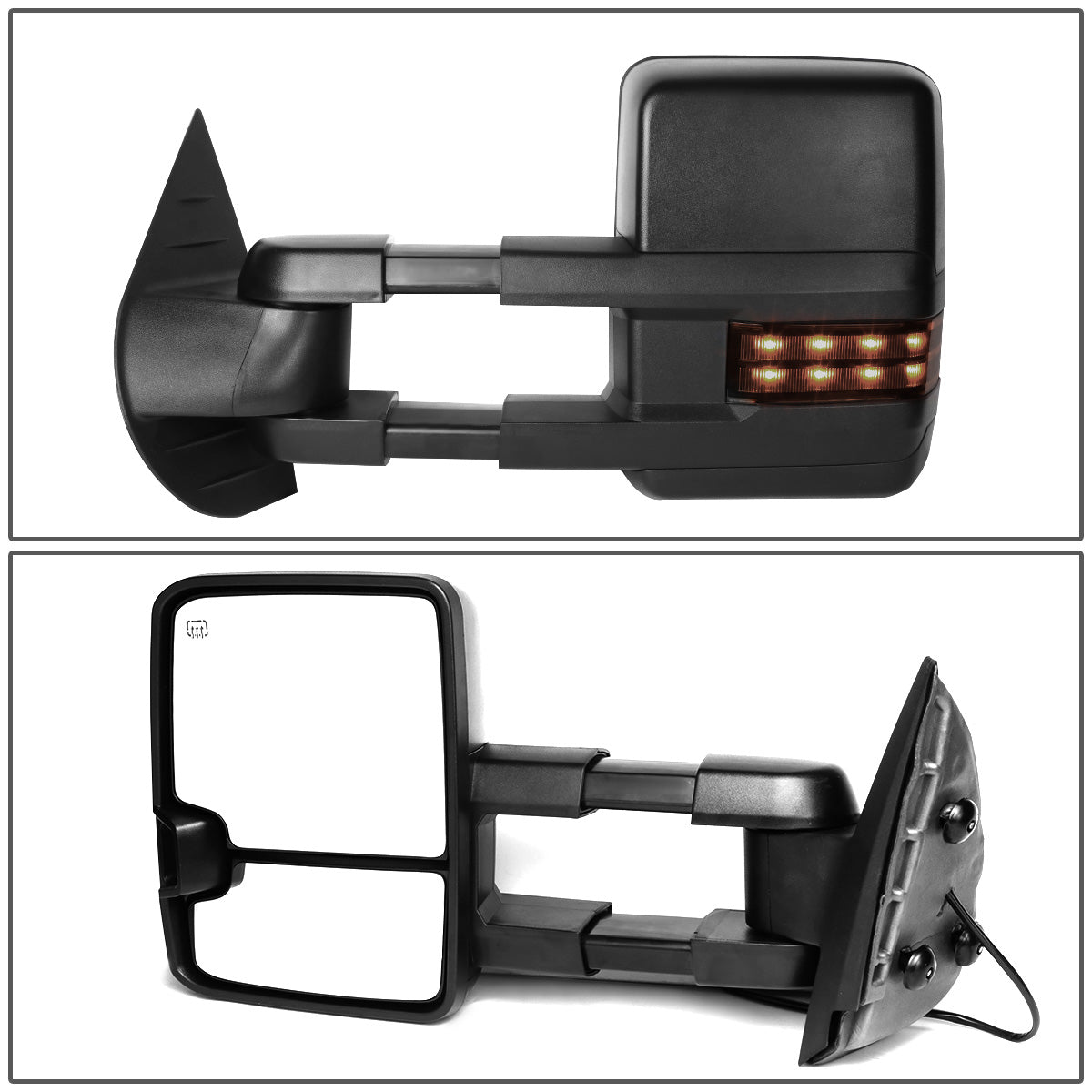 RETROVISORES EXTENDIBLES TOWING MIRROR - 07-13 CHEVY SILVERADO 1500, 1500HD, 2500, 2500HD, GMC SIERRA 1500, 1500HD, 2500, 2500HD, CHEVY SUBURBAN 1500, 2500, GM YUKON, YUKON XL 1500, XL 2500, CHEVY AVALANCHE, CHEVY TAHOE, CADILLAC ESCALADE / 07-14 CHEVY