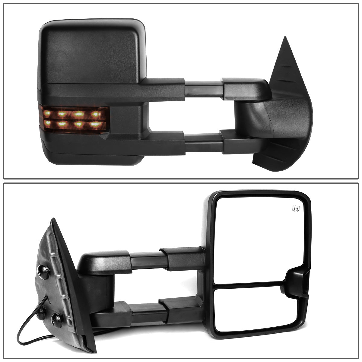 RETROVISORES EXTENDIBLES TOWING MIRROR - 07-13 CHEVY SILVERADO 1500, 1500HD, 2500, 2500HD, GMC SIERRA 1500, 1500HD, 2500, 2500HD, CHEVY SUBURBAN 1500, 2500, GM YUKON, YUKON XL 1500, XL 2500, CHEVY AVALANCHE, CHEVY TAHOE, CADILLAC ESCALADE / 07-14 CHEVY