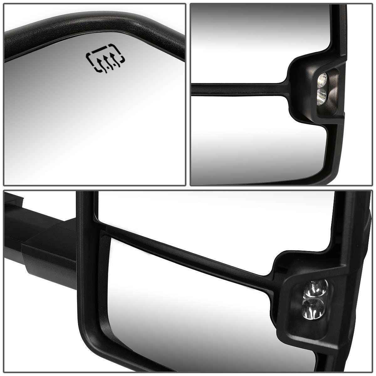 RETROVISORES EXTENDIBLES TOWING MIRROR - 07-13 CHEVY SILVERADO 1500, 1500HD, 2500, 2500HD, GMC SIERRA 1500, 1500HD, 2500, 2500HD, CHEVY SUBURBAN 1500, 2500, GM YUKON, YUKON XL 1500, XL 2500, CHEVY AVALANCHE, CHEVY TAHOE, CADILLAC ESCALADE / 07-14 CHEVY