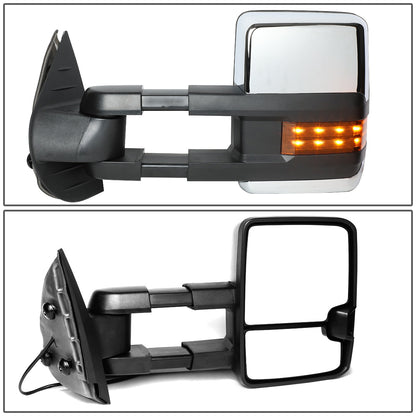 RETROVISORES EXTENDIBLES TOWING MIRROR - 07-13 CHEVY SILVERADO 1500, 1500HD, 2500, 2500HD, GMC SIERRA 1500, 1500HD, 2500, 2500HD, CHEVY SUBURBAN 1500, 2500, GM YUKON, YUKON XL 1500, XL 2500, CHEVY AVALANCHE, CHEVY TAHOE, CADILLAC ESCALADE / 07-14 CHEVY