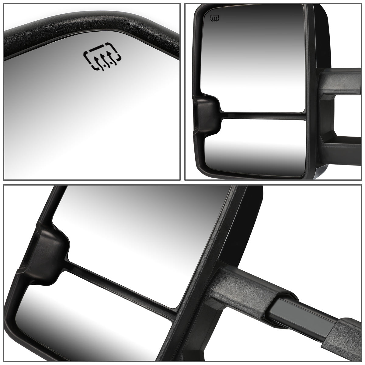 RETROVISORES EXTENDIBLES TOWING MIRROR - 07-13 CHEVY SILVERADO 1500, 1500HD, 2500, 2500HD, GMC SIERRA 1500, 1500HD, 2500, 2500HD, CHEVY SUBURBAN 1500, 2500, GM YUKON, YUKON XL 1500, XL 2500, CHEVY AVALANCHE, CHEVY TAHOE, CADILLAC ESCALADE / 07-14 CHEVY