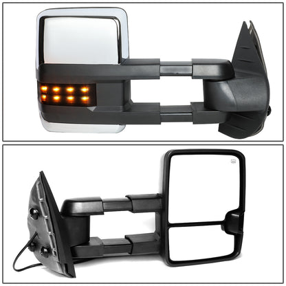 RETROVISORES EXTENDIBLES TOWING MIRROR - 07-13 CHEVY SILVERADO 1500, 1500HD, 2500, 2500HD, GMC SIERRA 1500, 1500HD, 2500, 2500HD, CHEVY SUBURBAN 1500, 2500, GM YUKON, YUKON XL 1500, XL 2500, CHEVY AVALANCHE, CHEVY TAHOE, CADILLAC ESCALADE / 07-14 CHEVY