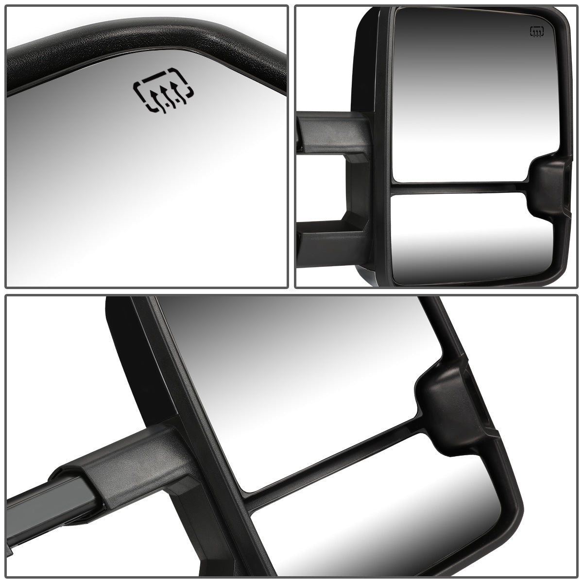 RETROVISORES EXTENDIBLES TOWING MIRROR - 07-13 CHEVY SILVERADO 1500, 1500HD, 2500, 2500HD, GMC SIERRA 1500, 1500HD, 2500, 2500HD, CHEVY SUBURBAN 1500, 2500, GM YUKON, YUKON XL 1500, XL 2500, CHEVY AVALANCHE, CHEVY TAHOE, CADILLAC ESCALADE / 07-14 CHEVY