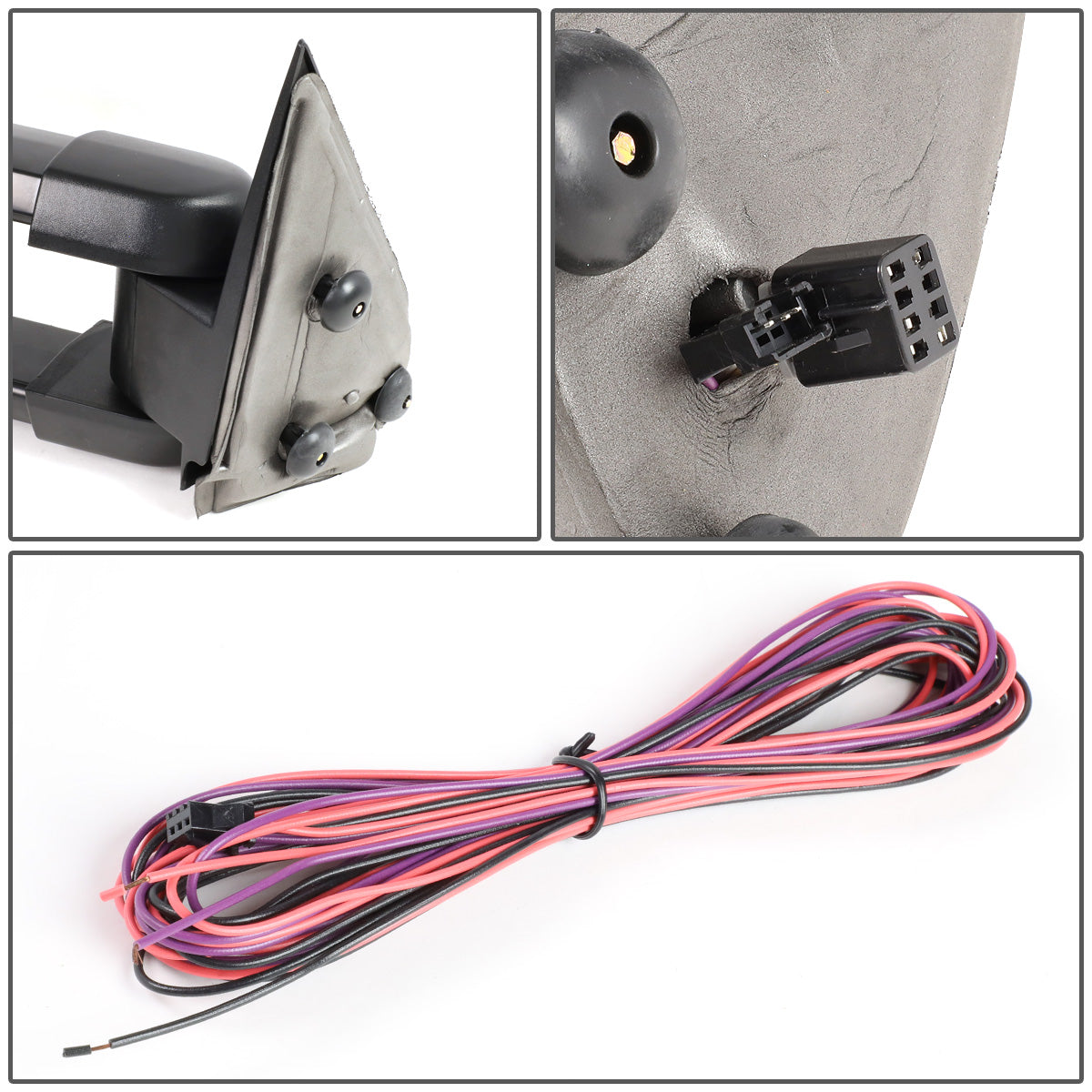 RETROVISORES EXTENDIBLES TOWING MIRROR - 99-06 CHEVY SILVERADO, GMC SIERRA / 00-06 CHEVY SUBURBAN, CHEVY TAHOE, GMC YUKON / 02-06 CHEVY AVALANCHE, CADILLAC ESCALADE - PAIR - POWERED W/ HEATED - BLACK - LED AMBER SIGNAL