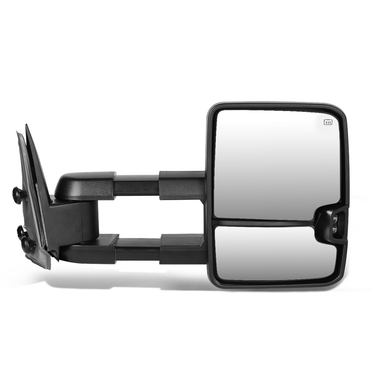 RETROVISORES EXTENDIBLES TOWING MIRROR - 99-06 CHEVY SILVERADO, GMC SIERRA / 00-06 CHEVY SUBURBAN, CHEVY TAHOE, GMC YUKON / 02-06 CHEVY AVALANCHE, CADILLAC ESCALADE - RIGHT - POWERED W/ HEATED - LED SMOKE SIGNAL - BLACK